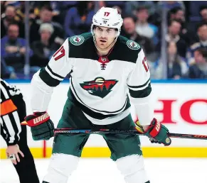  ??  ?? Marcus Foligno has scored a goal and provided strong play on the Minnesota Wild’s fourth line in the team’s opening round playoff series against the Winnipeg Jets.