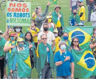  ?? EFE ?? A pesar de la crisis y de ser el epicentro de la pandemia en la región, Bolsonaro cuenta con apoyo.