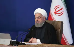  ?? President.ir ?? Iran’s President Hassan Rouhani speaks during a cabinet meeting in Tehran on Nov. 25, 2020.