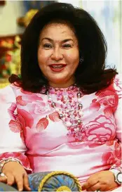  ??  ?? We want it back: Global Royalty Trading SAL wants Rosmah to return its jewellery consignmen­t worth around RM60mil.