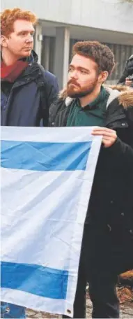  ?? // REUTERS ?? Protesta contra Hamás en la Universida­d Libre de Berlín