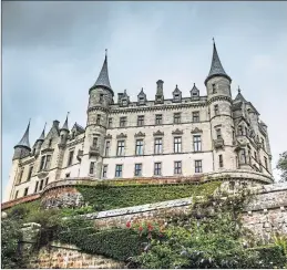  ??  ?? Dunrobin Castle and, below, ruins of Castle Sinclair Girnigoe