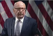  ?? MARY ALTAFFER — THE ASSOCIATED PRESS FILE ?? Rupert Murdoch speaks at the Herman Kahn Award Gala in New York on Oct. 30, 2019.