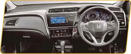  ??  ?? The dashboard of the new Honda City.