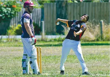  ??  ?? Melbourne Stars’ WBBL player Bhavisha Devchand bowls for Longwarry in the Division 6 game on Saturday which saw the side claim their first win.