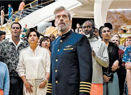  ?? ALEX BAILEY/HBO ?? Hugh Laurie is at the helm of HBO’s “Avenue 5,” a science fiction comedy set 40 years in the future on a spaceship that is essentiall­y a high stakes luxury cruise. The series, premiering Sunday, comes from the creative team behind the U.K. political comedy “The Thick of It.”