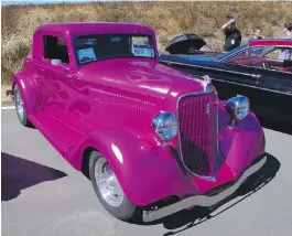  ??  ?? Even without the hot-pink-and-flames paint job, this 1934 Plymouth Coupe would still stand out in a crowd.