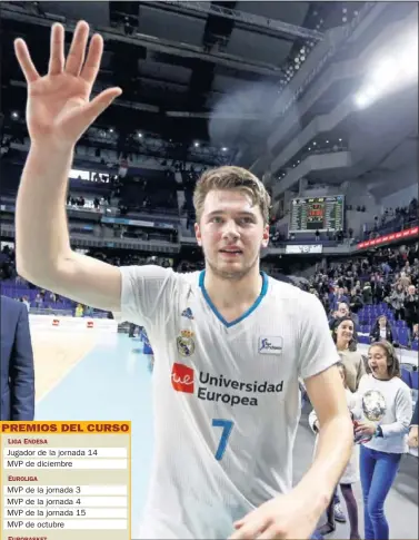  ??  ?? OVACIÓN. Doncic agradece a la afición su apoyo.