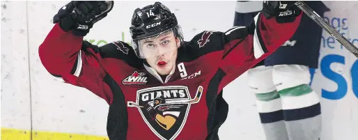  ?? — GETTY IMAGES FILES ?? Forward James Malm has also given the Giants hope for the future, especially within a WHL B.C. Division that looks to be taking a step back in the 2017-18 season.