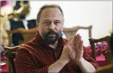  ?? CLARENCE TABB JR./DETROIT NEWS VIA AP ?? Michigan State University professor Marco Díaz-muñoz talks during an interview at his home in Lansing, Mich., Thursday, Feb. 16, 2023. Díaz-muñoz is still haunted by what he witnessed last Monday night, when a gunman entered his classroom in Berkey Hall, killing two of his students in what he describes as “12minutes of terror.”