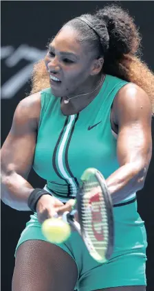  ?? | LUCY NICHOLSON REUTERS African News Agency (ANA) ?? AMERICAN Serena Williams in action against Germany’s Tatjana Maria in the first round of the Australian Open today.