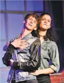  ?? Photos by Rachel Luna ?? Philip Labes (left) and Marnina Schon play teens in love and agreement in “More Guns! A Musical Comedy about the NRA.”
