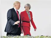  ??  ?? Theresa May with Donald Trump on her visit to Washington in 2017