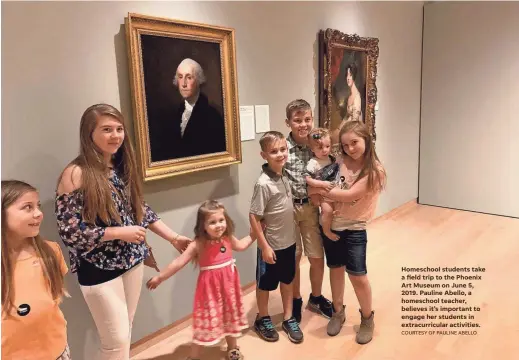  ?? COURTESY OF PAULINE ABELLO ?? Homeschool students take a field trip to the Phoenix Art Museum on June 5, 2019. Pauline Abello, a homeschool teacher, believes it’s important to engage her students in extracurri­cular activities.