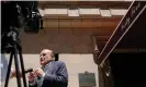  ?? Andrew Kelly/Reuters ?? Rudy Giuliani speaks to media outside his apartment building after the suspension of his law license in June. Photograph: