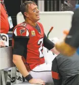  ?? Curtis Compton / Atlanta Journal-Constituti­on ?? Falcons quarterbac­k Matt Ryan will miss a game for the first time since 2009.