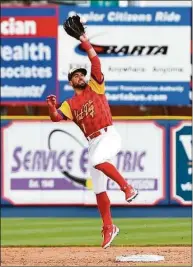  ?? Courtesy of Reading Phillies ?? Former Sheehan High star Sal Gozzo has played all over the infield for Double-A Reading this season.