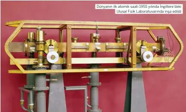  ?? ?? Dünyanın ilk atomik saati 1955 yılında İngiltere'deki Ulusal Fizik Laboratuva­rında inşa edildi