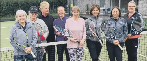  ?? ?? LINING UP Seacourt v CourtX (from left) Sue Bethell, Andie Harding, Caroline MacDowell, Dawn Dewilde, Caroline Hardy, Leah Clifton, Karen Claeys