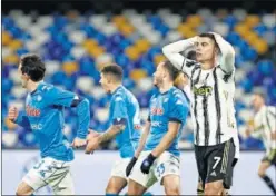  ??  ?? Cristiano Ronaldo se enfada en la derrota de la Juventus.