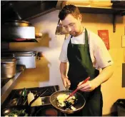  ?? PHOTOS: FRANK McGRATH ?? Green twist: Fia Cafe’s head chef Andrew Grant pictured with his Eggs and Greens breakfast.