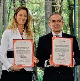  ??  ?? ACTO. Miguel Ángel Mancera, ayer, al anunciar rehabilita­ción en Chapultepe­c.