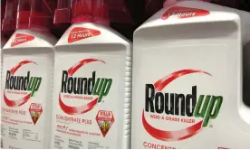  ??  ?? The World Health Organizati­on reported a likely link between Roundup and cancer in 2015. Photograph: Mike Blake/Reuters
