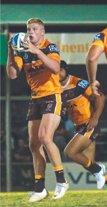  ?? Picture: SARAH MARSHALL/AAP ?? Tom Flegler clinched his Broncos debut following impressive trials against Souths Logan, Wynnum Manly and NRL rivals the Titans