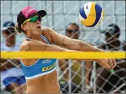  ?? BUDA MENDES / GETTY IMAGES ?? Amanda Dowdy, an Austin resident who starred for Texas Tech, is a member of the women’s volleyball tour. The AVP stops May 18-21 in Austin.