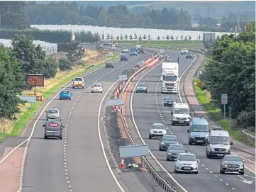  ??  ?? ALARM: Dean Stirton drove haphazardl­y along the A90. Picture by Steve MacDougall.