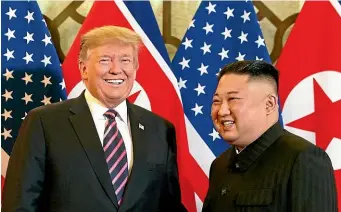  ?? AP ?? President Donald Trump meets North Korean leader Kim Jong Un in Hanoi, Vietnam.