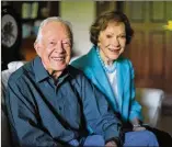  ?? BOB ANDRES / BANDRES@AJC.COM ?? Jimmy and Rosalynn Carter, in this 2016 photo at the Carter Center in Atlanta, will celebrate their 72nd wedding anniversar­y on July 7. Rosalynn is recovering from intestinal surgery over the weekend at Emory.