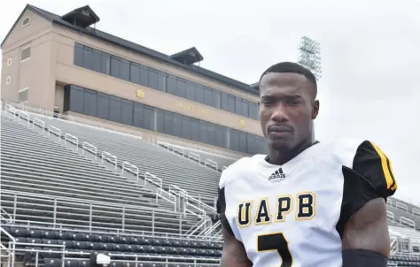  ?? (Pine Bluff Commercial/I.C. Murrell) ?? Josh Wilkes led the UAPB Golden Lions in receiving yards during the spring 2021 season. The fifth-year senior receiver said that last season was successful, but, “We feel like we left a lot on the field by not winning the championsh­ip, so we want to get back there and we’re working hard to do that.”