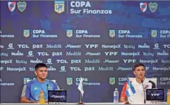  ?? NA ?? EN CONFERENCI­A. Marcos Rojo y Nacho Fernández, juntos.