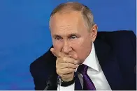  ?? The Associated Press ?? Russian President Vladimir Putin gestures while speaking during his annual news conference Thursday in Moscow.
