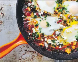  ?? RENEE KOHLMAN ?? Middle Eastern flavours are captured in the spicy egg dish shakshuka.