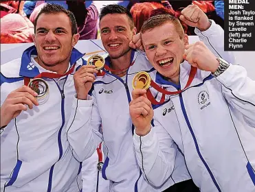  ??  ?? MEDAL MEN: Josh Taylor is flanked by Steven Lavelle (left) and Charlie Flynn