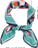  ??  ?? Silk scarf, £44.14, Becksonder­gaard at trouva.com