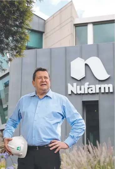  ??  ?? LOOKING AHEAD: Greg Hunt, Nufarm CEO, says the company remains upbeat despite winter crops being forecast to fall up to 40 per cent for the eastern states.