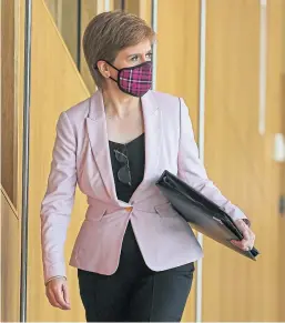  ?? Picture: PA. ?? Ms Sturgeon arrives for First Minister’s Questions.