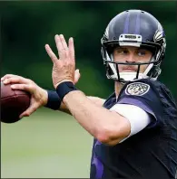  ?? AP/ PATRICK SEMANSKY ?? Former Arkansas quarterbac­k Ryan Mallett will get the start for Baltimore in its preseason opener Thursday. Mallett gets the nod because of Joe Flacco’s back injury.