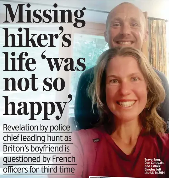  ??  ?? Travel bug: Dan Colegate and Esther Bingley left the UK in 2014