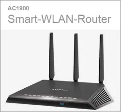  ??  ?? Viele Wlan-anbieter, wie hier Netgear, geben die maximale Datenrate ihrer Geräte mit einer Tempobezei­chnung wie AC1900 an.