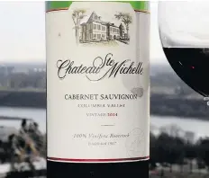 ?? JAMES ROMANOW ?? Chateau Ste. Michelle Cabernet Sauvignon is James Romanow’s Wine of the Week.