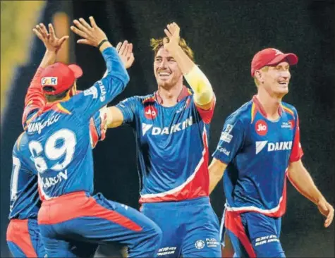  ??  ?? Delhi Daredevils beat Sunrisers Hyderabad by chasing down 185 with five balls to spare at the Ferozeshah Kotla on Tuesday.