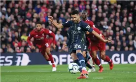  ?? Photograph: Laurence Griffiths/Getty Images ?? Riyad Mahrez misses a late penalty in last season’s goalless draw.