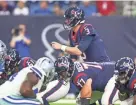  ?? TROY TAORMINA/USA TODAY SPORTS ?? Former Oklahoma State quarterbac­k Brandon Weeden calls a play at the line of scrimmage during his time with the Houston Texans.