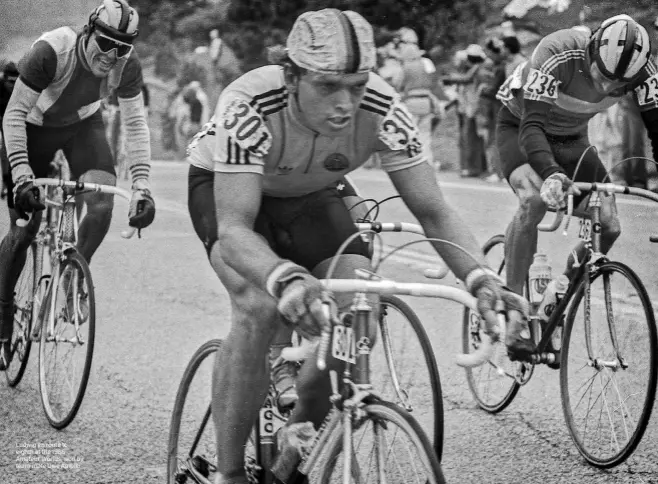  ??  ?? Ludwig en route to eighth at the 1986 Amateur Worlds, won by team-mate Uwe Ampler