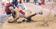  ?? JIM THOMPSON/JOURNAL ?? New Mexico’s Jannell Hadnot, the MWC leader in the triple jump, is set to compete in the league track and field championsh­ips, scheduled for today through Saturday, at the Albuquerqu­e Convention Center.