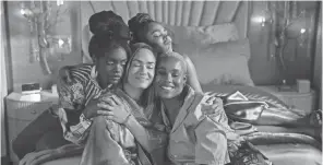  ?? EMILY V ARAGONES/PRIME VIDEO ?? Camille (Good), Angie (Shoniqua Shandai), Tye (Jerrie Johnson) and Quinn (Grace Byers) deal with challenges in romance in Season 2 of “Harlem.”